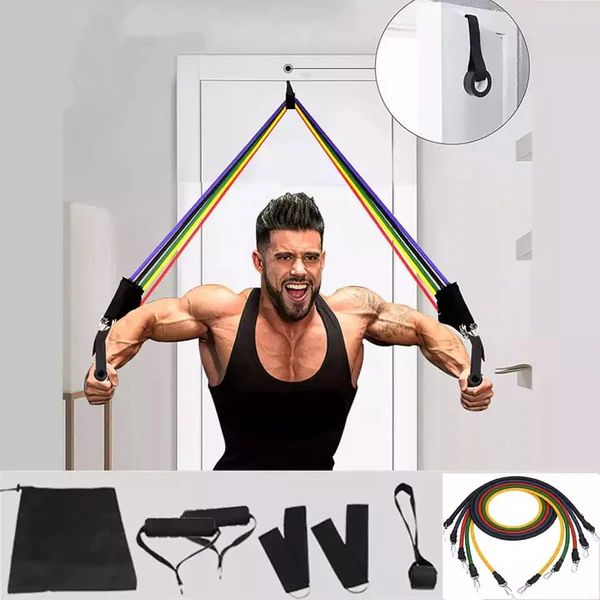 Bodybuilding resistance bands set for home workout
مجموعة أحزمة مقاومة للتمارين المنزلية