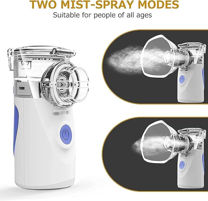 Quiet mesh inhaler nebulizer in use
جهاز نيبولايزر شبكي أثناء الاستخدام