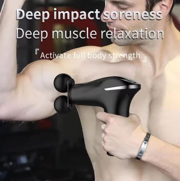 Electric Double Muscle Massager Gun  جهاز مساج عضلات كهربائي مزدوج